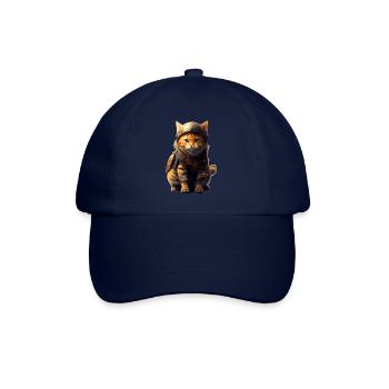 Katze in Mittelalter Outfit gekleidet mimt Ritter - Baseballkappe - Blau/Blau - Vorne