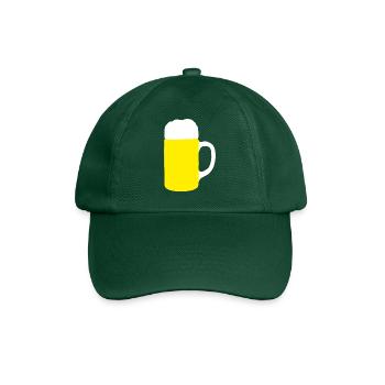 Lustiges Mallorca BIERGLAS LOGO, Saufen Bier Shirt - Baseballkappe - Flaschengrün - Vorne