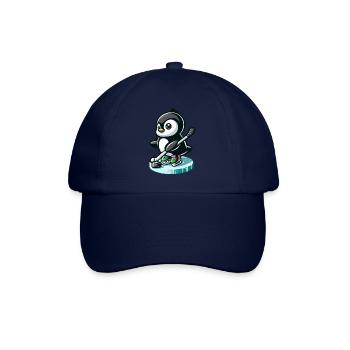Joueur de hockey sur glace pingouin avec rondelle et - Casquette classique - bleu/bleu - Devant