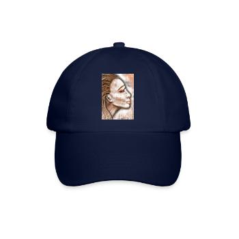Abstrakte Porträtkunst mit Punktmuster - Baseballkappe - Blau/Blau - Vorne