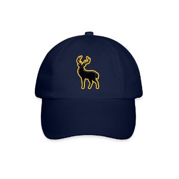 Schwarzer Hirsch mit Neon-Kontur - Baseballkappe - Blau/Blau - Vorne