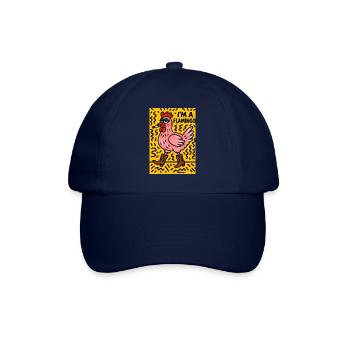 Flamant rosé rebelle avec cigare - Casquette classique - bleu/bleu - Devant