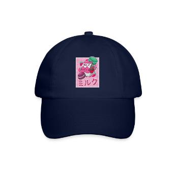 Strawberry Drink Japanese Kawaii Milkshake - Baseball Cap - blue/blue - Front