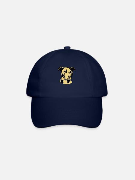Pitbull zweifarbig - Hund Kampfhund - Baseballkappe - Blau/Blau