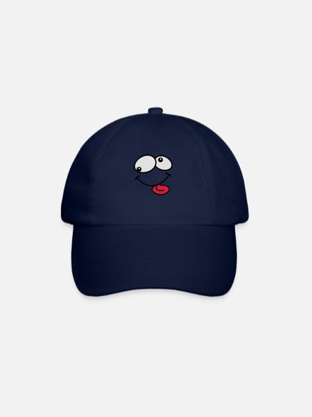 Stupide Crazy Grimace Comic Cartoon Face - Casquette classique - bleu/bleu