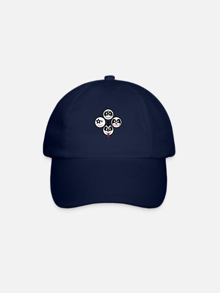 Smiley Kiss Icons (quadratisch) 3c - Baseballkappe - Blau/Blau