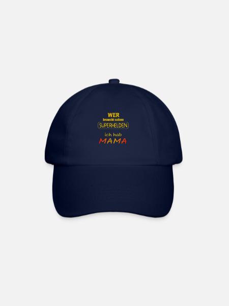 wer braucht schon Superhelden ich hab Mama - Baseballkappe - Blau/Blau