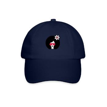 Curly haired sommer girl with flower, Retro, Afro - Baseballkappe - Blau/Blau - Vorne