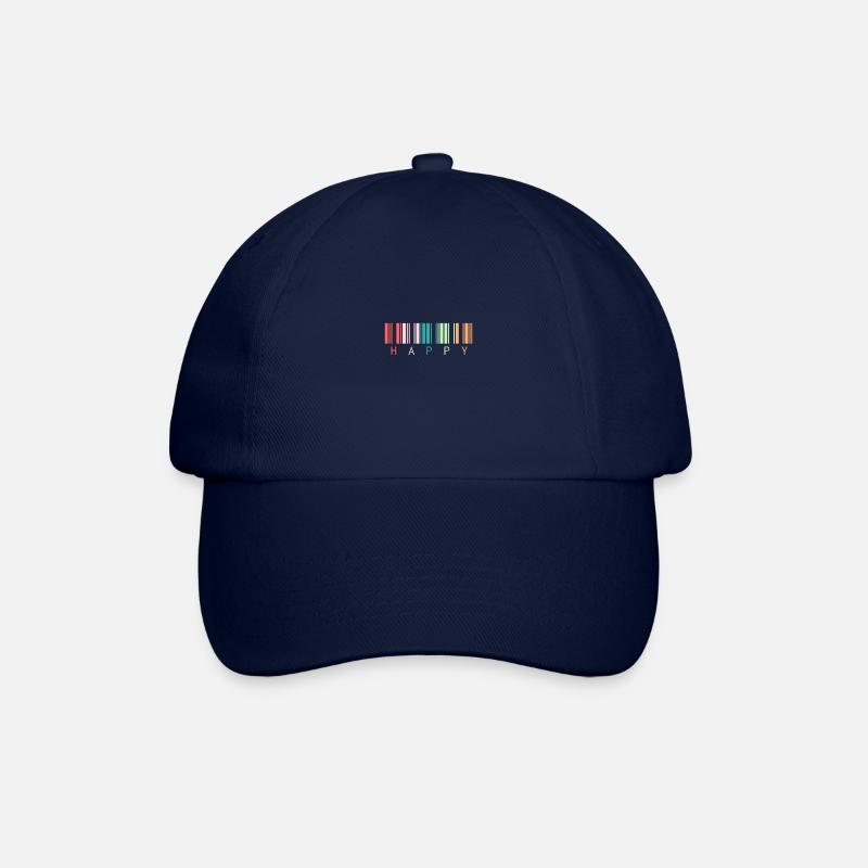 Strichcode "Happy" - Baseballkappe - Blau/Blau