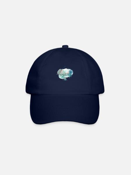 Denken Sie positiv - motivierendes Zitat - Baseballkappe - Blau/Blau