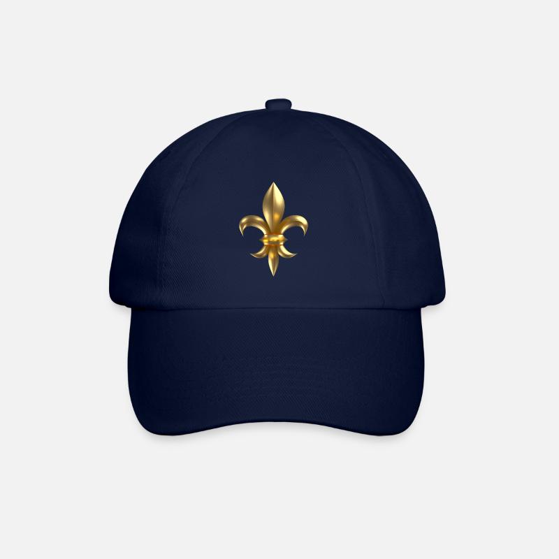 Fleur de Lys / Fleur de Lis 3D-Gold-Look - Baseballkappe - Blau/Blau