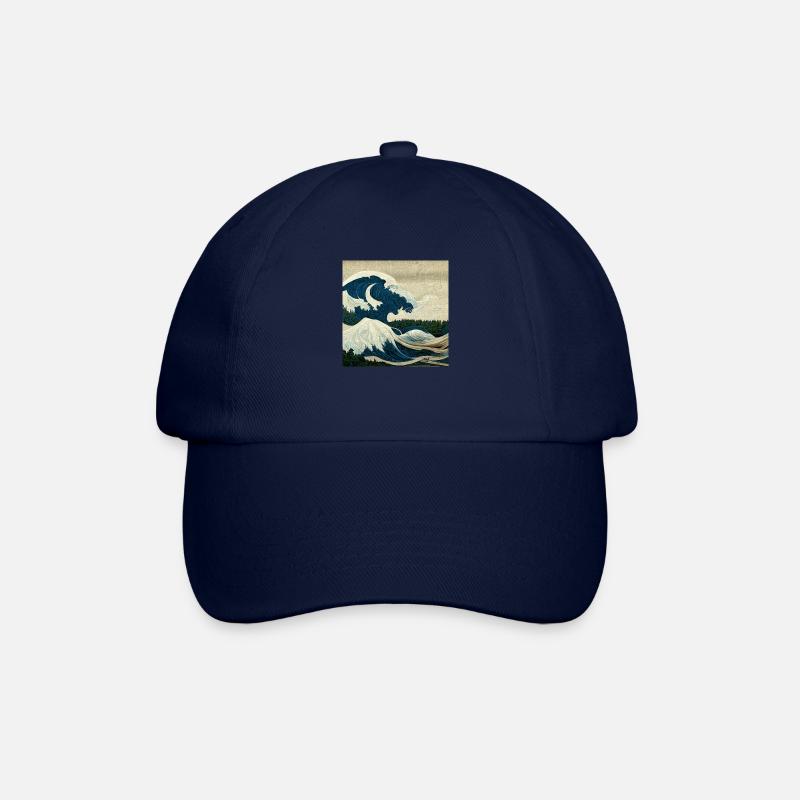 Die große Welle - Baseballkappe - Blau/Blau