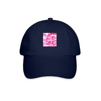 Art Print Abstract Painting Pink White - Baseball Cap - blue/blue - Front