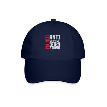 not antisocial anti stupid - Baseball Cap - blue/blue - Front