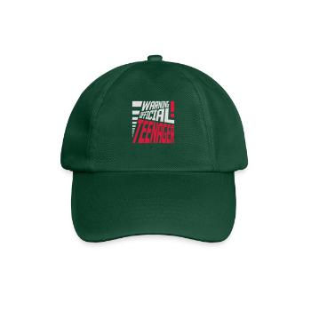 warning official teenage quote - Baseball Cap - bottle green - Front