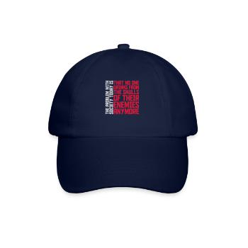 drinks from enemies skulls - Baseball Cap - blue/blue - Front