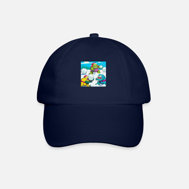 Auch Monster machen Schneeballschlachten - Baseballkappe - Blau/Blau