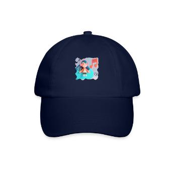 LUSTIGE MUSIK ILLUSTRATION MÄDCHEN 10 - Baseballkappe - Blau/Blau - Vorne