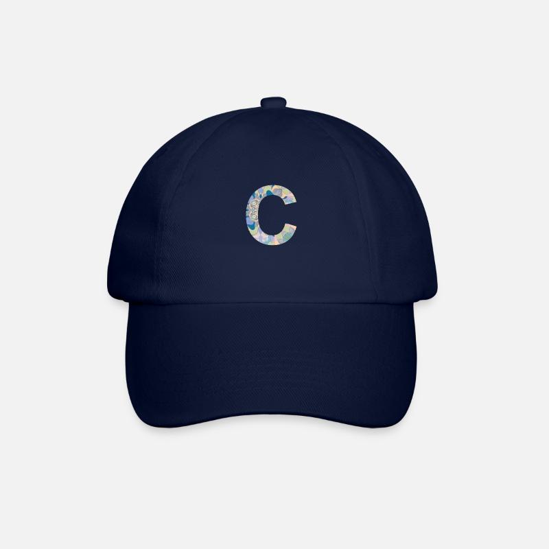 Lettera C in mandala - Cappello con visiera - blu/blu