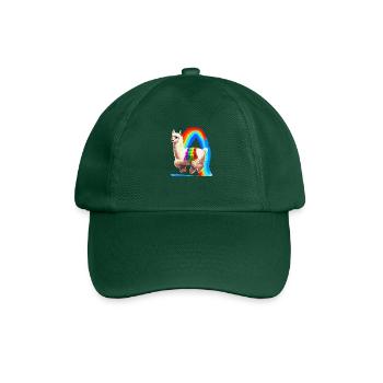 Regenbogen Alpaka - Baseballkappe - Flaschengrün - Vorne