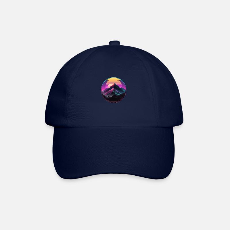 Mount Everest Synthwave - Baseballkappe - Blau/Blau