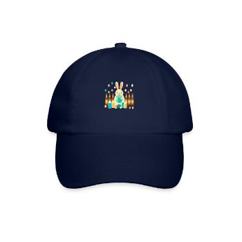 Beer Easter Easter Bunny with Easter Eggs - Baseball Cap - blue/blue - Front