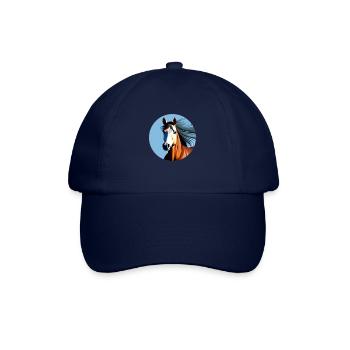 Galloping Brown Sports Horse - Baseball Cap - blue/blue - Front