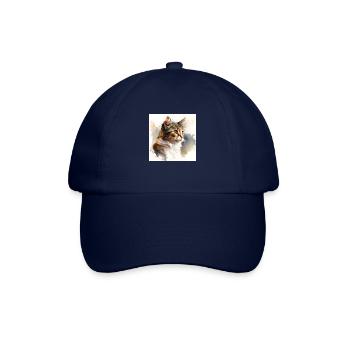 Niedliche Katze Kätzchen Aquarell - Baseballkappe - Blau/Blau - Vorne
