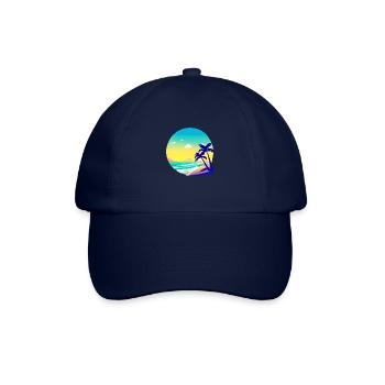 Sommer Baum Palme Urlaub Sonne Palmen Geschenk - Baseballkappe - Blau/Blau - Vorne