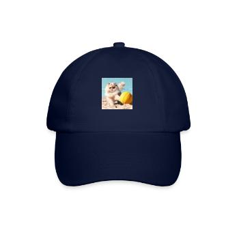 Persian cat Negan plays beach volleyball - Baseball Cap - blue/blue - Front