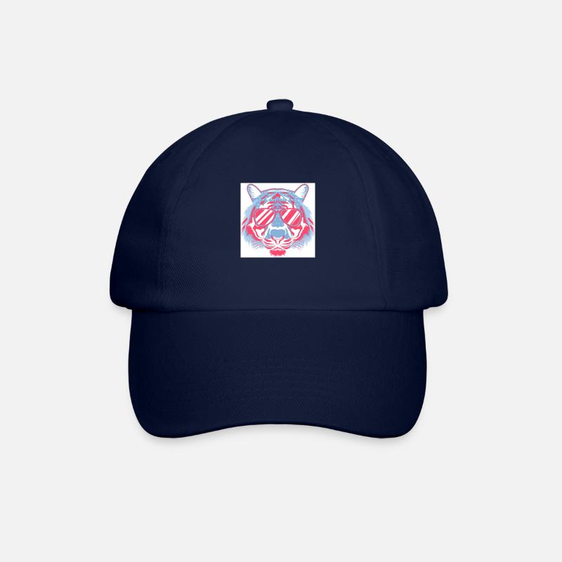 Tigre avec des lunettes de soleil - Casquette classique - bleu/bleu