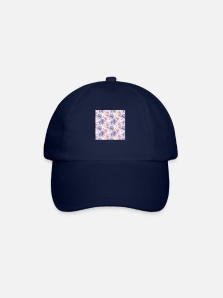Fleurs sans couture Motif Floral Happy Blossom Art - Casquette classique - bleu/bleu
