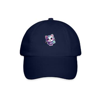 Cute cartoonish kitty floating in space - Baseball Cap - blue/blue - Front