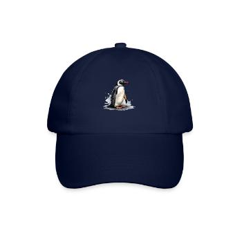 Pinguin auf Eisscholle - Baseballkappe - Blau/Blau - Vorne