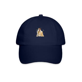 Femme et girafe échiquéenne - Casquette classique - bleu/bleu - Devant