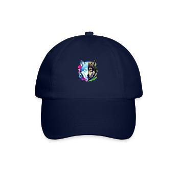 wolf with headphones - Baseball Cap - blue/blue - Front