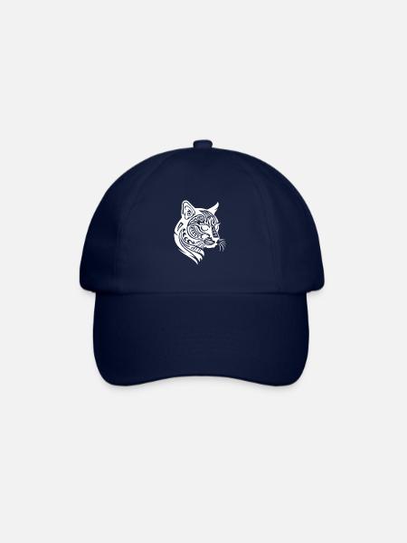 Unique Maori Tattoo Cat Design in White - Baseball Cap - blue/blue