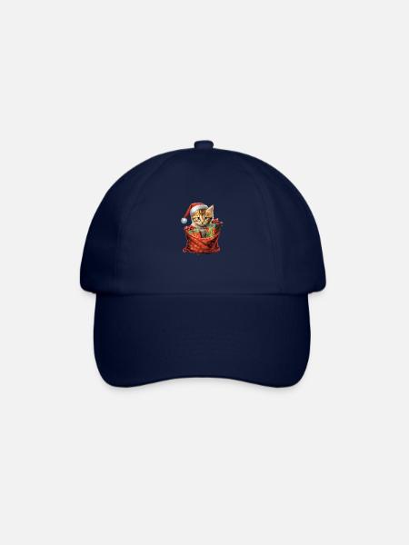 Christmas Kitten 1 - Baseball Cap - blue/blue