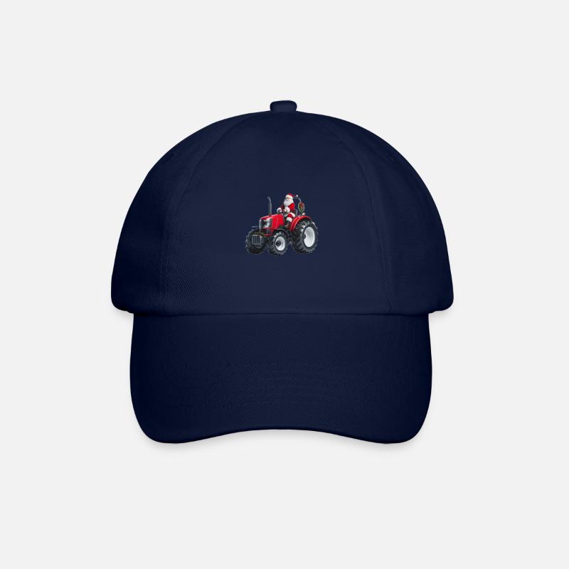 Nikolaus fährt auf rotem Traktor - Baseballkappe - Blau/Blau