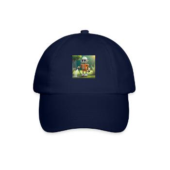 cute little orange futuristic vintage robot - Baseball Cap - blue/blue - Front