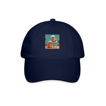 cute little orange futuristic vintage robot - Baseball Cap - blue/blue - Front