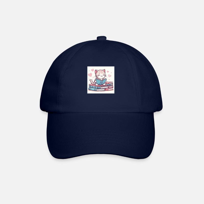Le chat lit un livre - Casquette classique - bleu/bleu