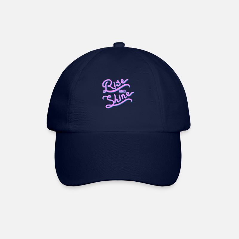 "Rise and shine" Handschrift, rosa und blau - Baseballkappe - Blau/Blau