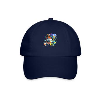 Schöne weibliche Malkunst Gesicht bunte Frau - Baseballkappe - Blau/Blau - Vorne