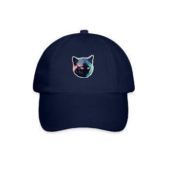 Katze in den Sternen - Baseballkappe - Blau/Blau - Vorne
