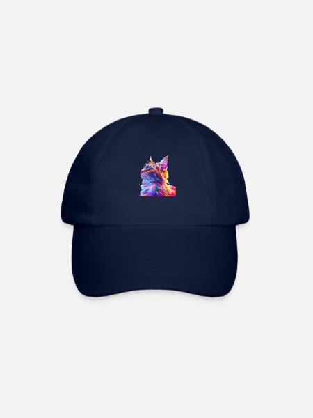 Polygon Cat Comic Style - Baseball Cap - blue/blue