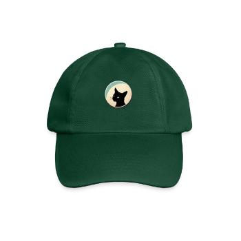 Katze Silhouette - Baseballkappe - Flaschengrün - Vorne