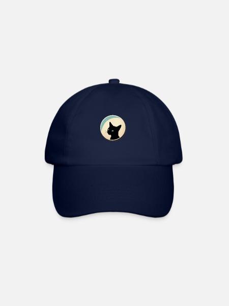 Katze Silhouette - Baseballkappe - Blau/Blau