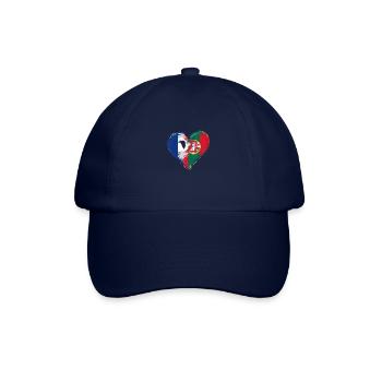 France Portugal Flag Coeur - Casquette classique - bleu/bleu - Devant