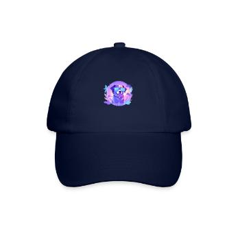 Coole Sommer-Vibes 80er Cyber Sonnenbrillen Hund - Baseballkappe - Blau/Blau - Vorne